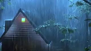 Goodbye Nervousness to Sleep Fast with Heavy Rain _ Thunder on Metal Tent Roof in Forest at Night