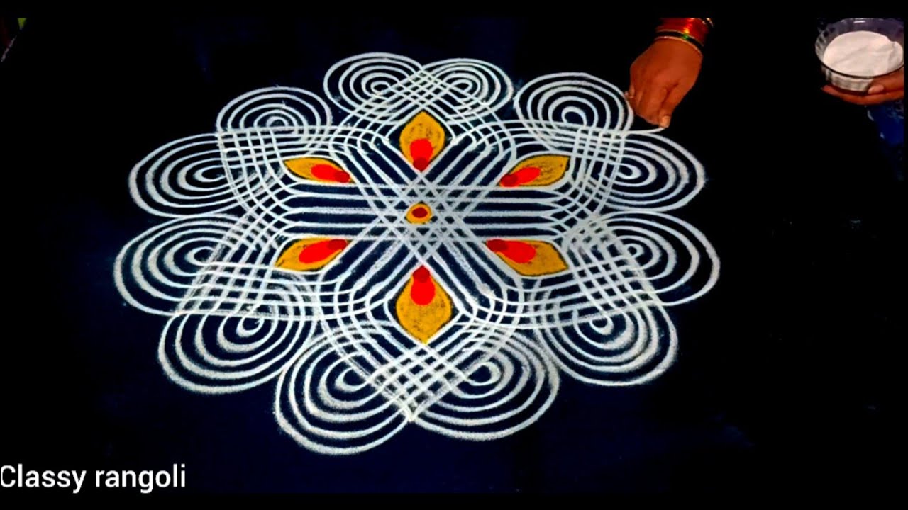 Traditional Friday Rangoli design 🌺 Beautiful padi kolam with 5*3 dots ...