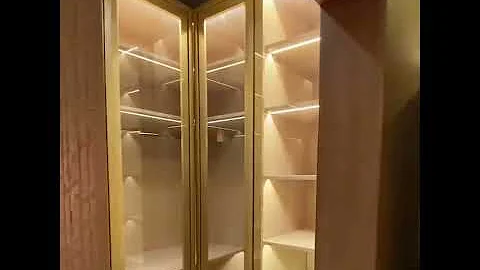 Modern Dressing Room with Lights - Glass Sliding Doors by WoodWorkersEG