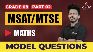 MSAT / MTSE Class 08 Mathematics:  Part - 02 | MSAT Previous Year Question Paper Solving