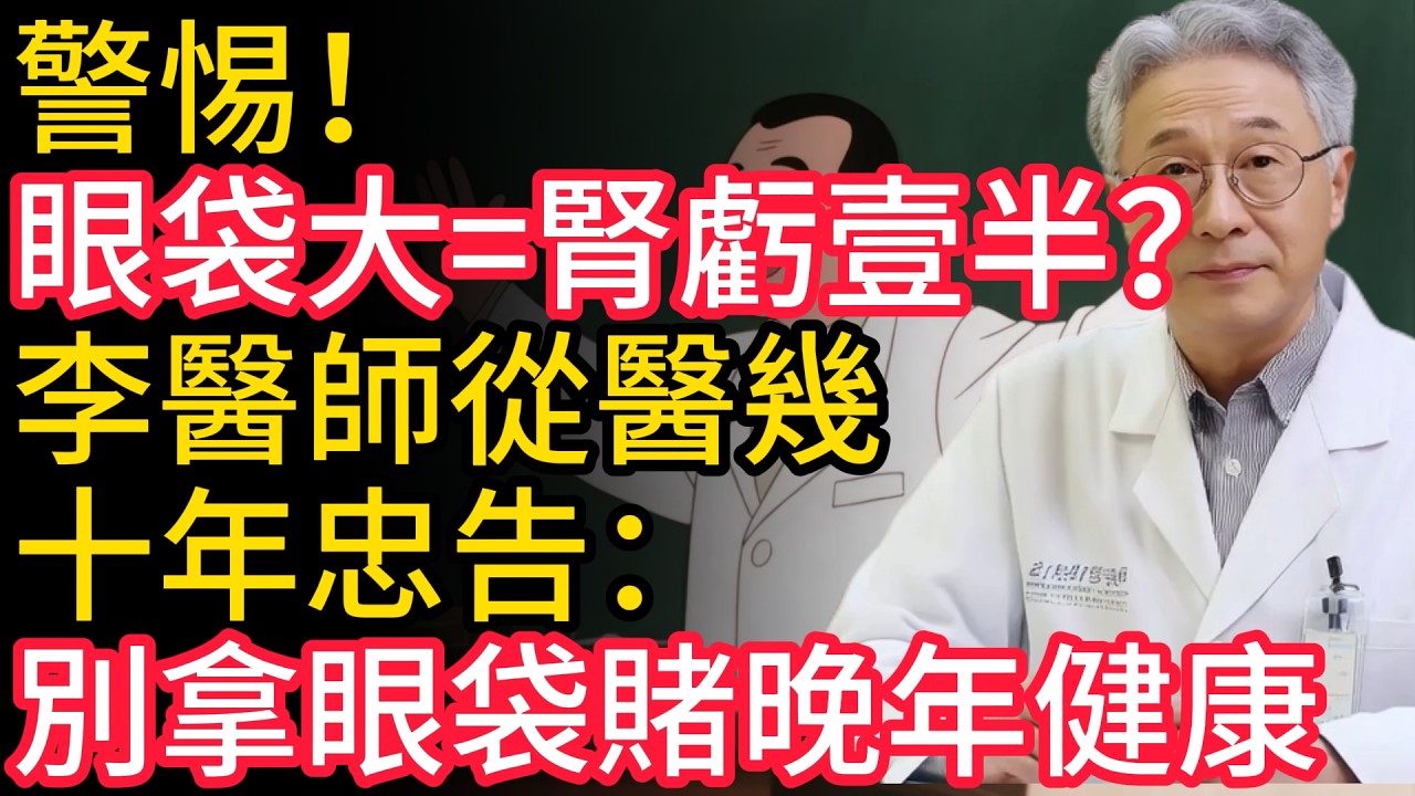 警惕！眼袋大=腎虧壹半？李醫師從醫幾十年忠告：別拿眼袋賭晚年健康