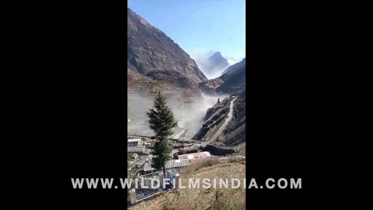 Chamoli glacier flooding incident with massive debris flow in Uttarakhand - 7 Feb 2021