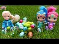 Easter egg hunt elsa and anna toddlers w shimmer and shine