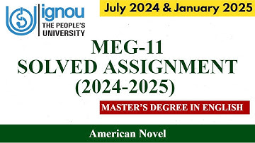 MEG-11 SOLVED ASSIGNMENT 2024 II MASTER