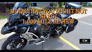 Modifications that you might not need and my 1,000 mile review of the BMW R1250 GSA.