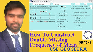 How To Construct Double Missing Frequency of Mean in Continuous Series use GeoGebra in Hindi