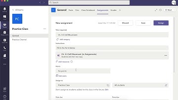 TEAMS Assignment using a PDF or Word for students to complete within TEAMS