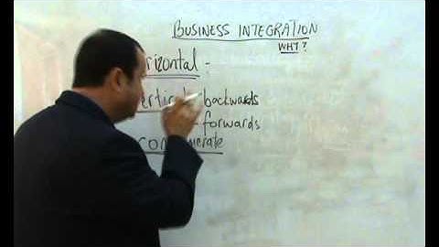 Business Integration - vertical, horizontal and conglomerate.