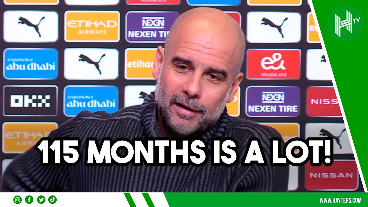 9.5 years is 115 months? THAT'S A LOT! | Pep Guardiola cheeky response