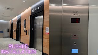 DISAPPOINTING BRAND NEW Schindler 5500 MRL Traction Elevators | SeaTac Airport - Concourse C