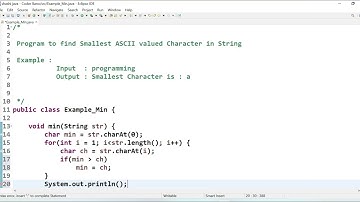 Program to find Smallest ASCII valued Character in String