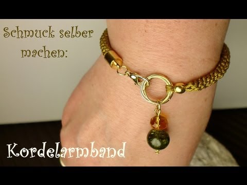 Schmuck selber machen: Kordel Armband mit Charm - YouTube