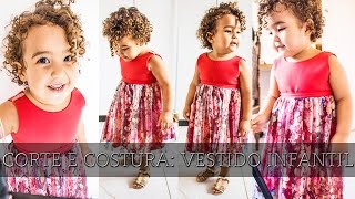 Corte e Costura: Vestido de renda Infantil franzido