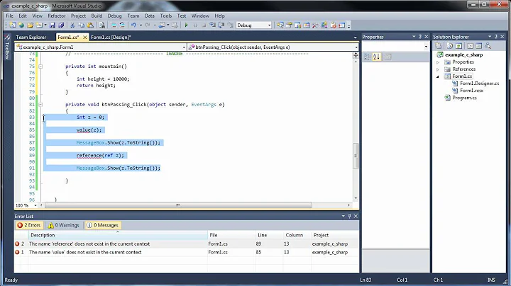 C#.Net Tutorial 11 - Passing by Reference and Passing Functions as Parameters