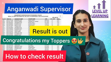 Anganwadi Supervisor Result PSSSB Level Up Learning Simran Gumber