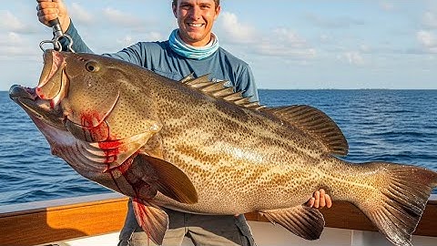Goliath Grouper Fish Cutting Skills//$300 Grouper Fish Cutting By Knife How to Cutting Grouper fish 