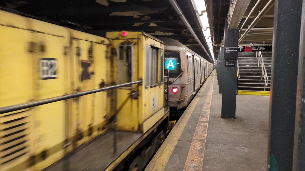 NYC Subway: R46 Scrap Cars 6006-6009 Being Towed to 38 St Yard on the A ...