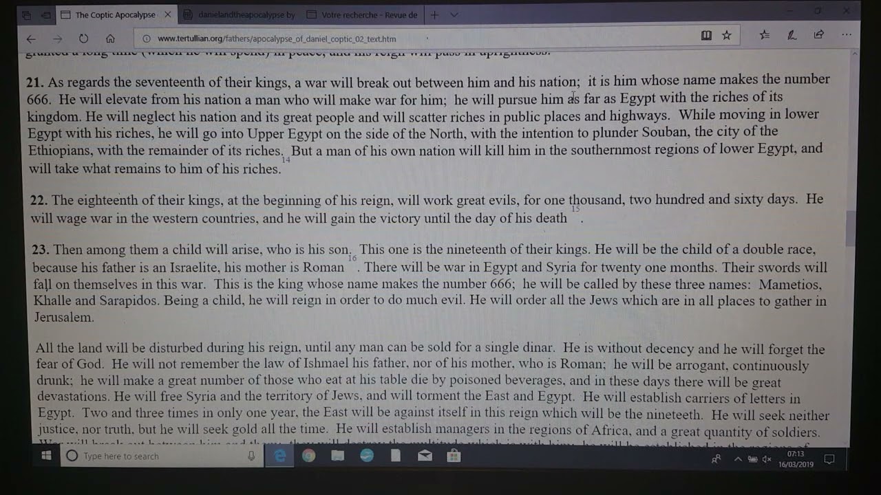 The 14th vision of Daniel