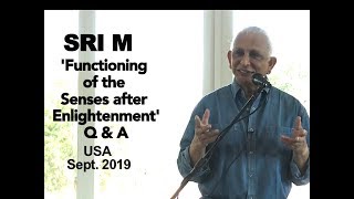 Sri M  'Functioning of the senses after enlightenment'  Q&A  Sacred Grove Satsang 1, USA 2019