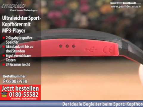 Ultraleichter Sport-Kopfhörer "SportLine" mit integr. MP3-Player (2GB) -  YouTube