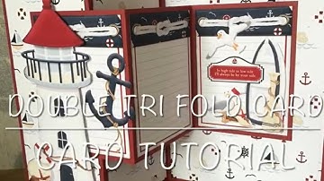Double Tri Fold Card Tutorial using Coastal Papers by Nitwits