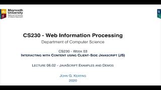 CS230 Lecture 06 Lesson 02 Using Javascript map() with Arrays of Objects