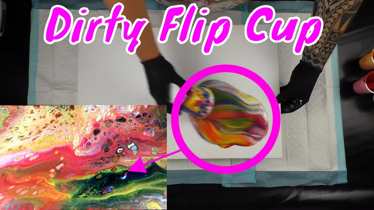 Acrylic Flip Cup Pouring - Fluid Painting Flip Cup Technique ! - YouTube