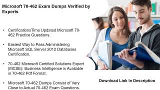 Latest 70-462 Pdf Dumps For Microsoft Certification Exam | CertificationsTime