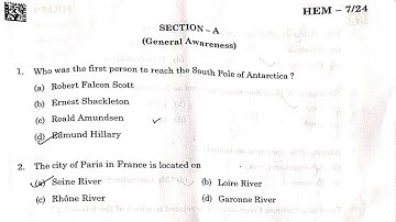 APSSB CGL 2024 GENERAL AWARENESS & GK SOLVED PAPER| SET B