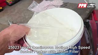 25023 Iopak Continuous Motion High Speed Sachet Packer with Piston Filler