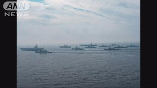 F15戦闘機に海自護衛艦　「R・レーガン」と共同訓練(17/06/01)