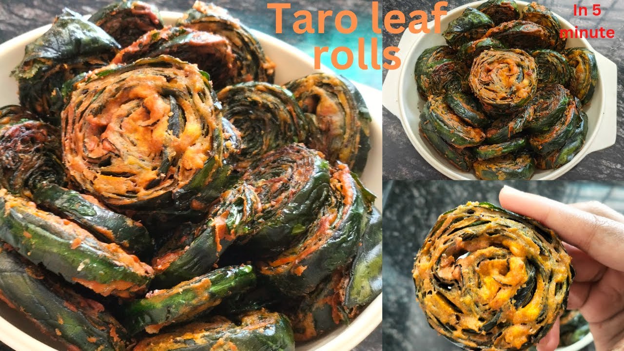 How to make Taro leaf rolls!!Arbi ke Patto ki badi!!