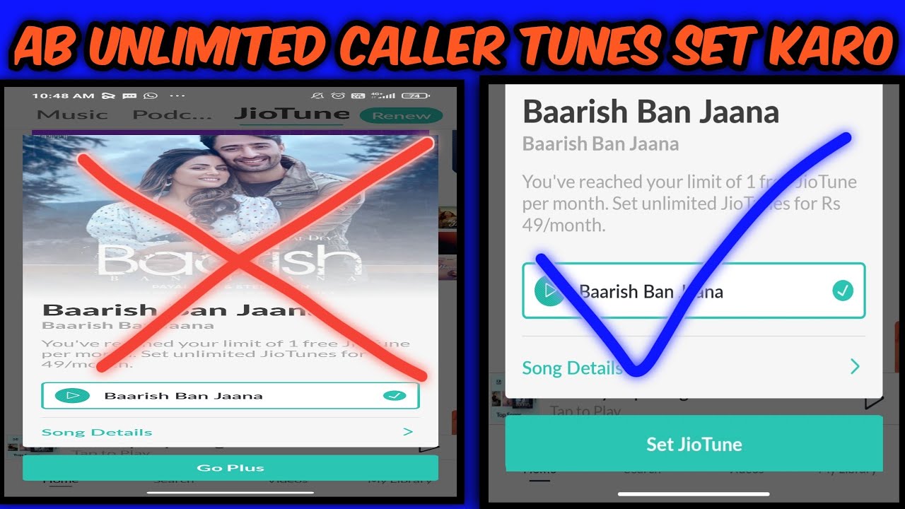 jio saavan caller tune set free unlimited.