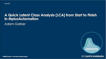 A Quick Latent Class Analysis (LCA) from Start to Finish in MplusAutomation