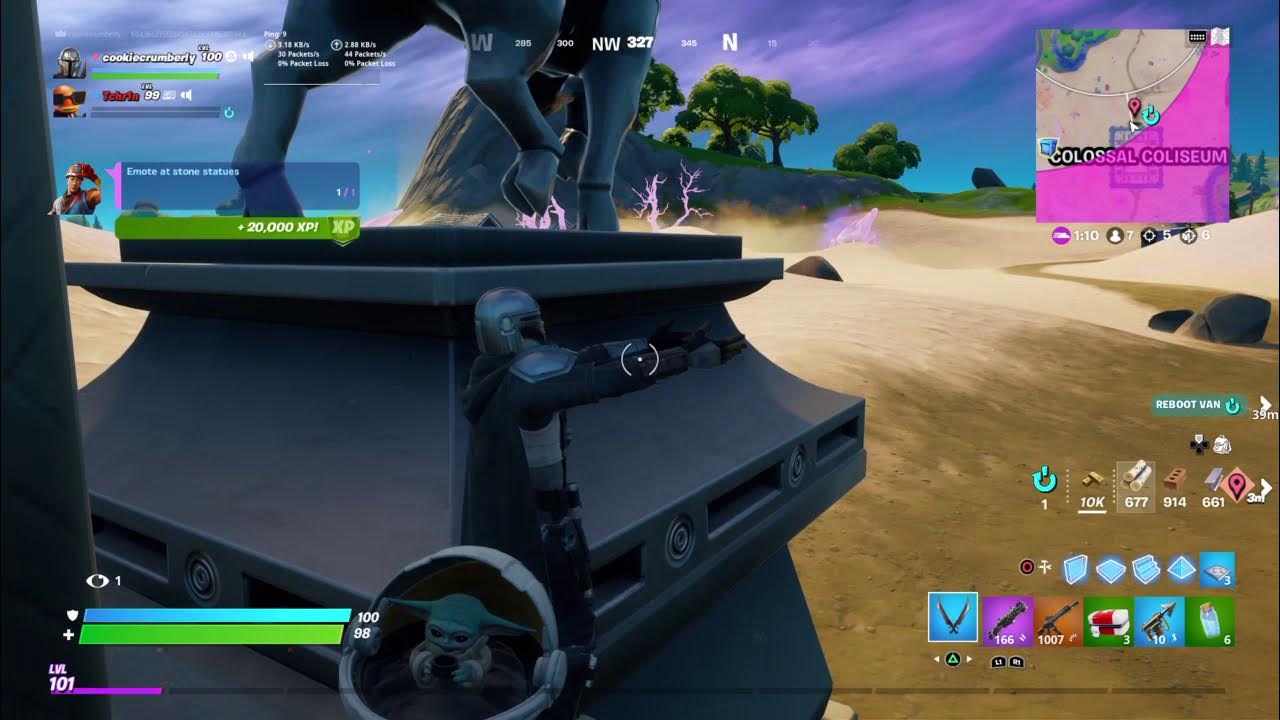 Emote In Front Of Stone Statues Fortnite Season 5 YouTube