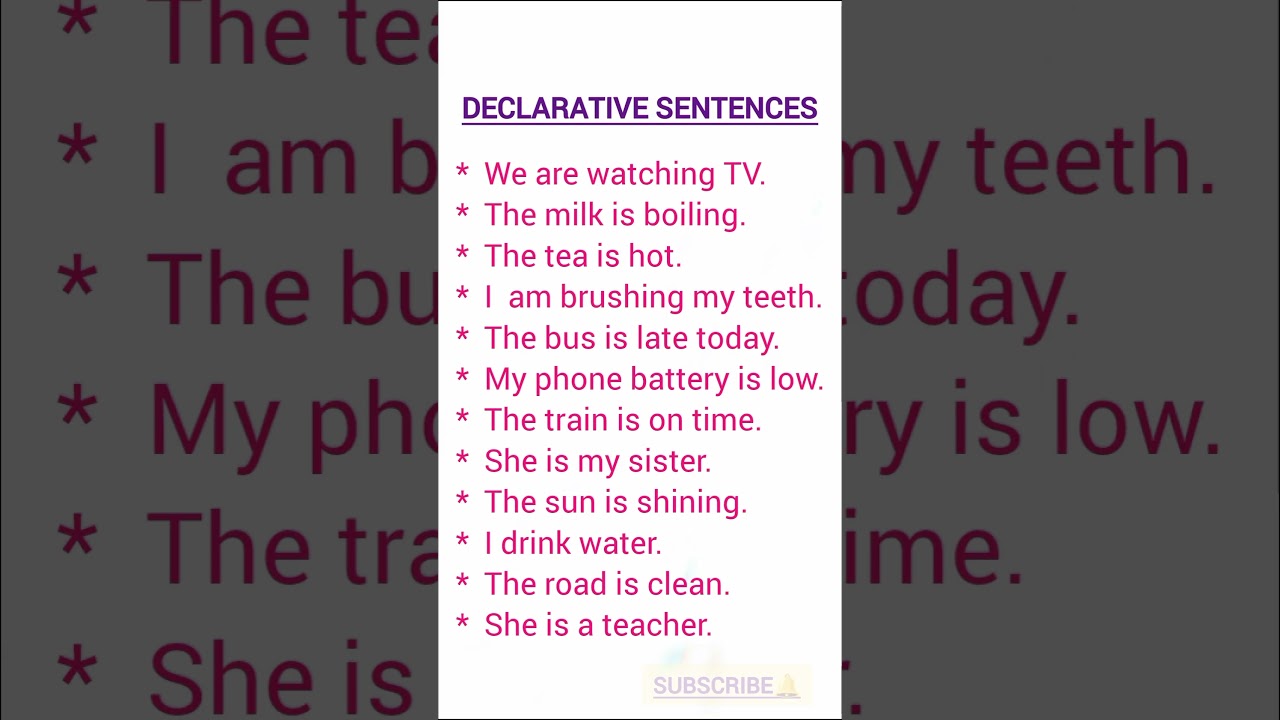 📌English Grammar|Declarative Sentences with Easy Day-to-Day Examples.📕