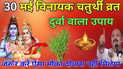 30 मई विनायक चतुर्थी व्रत 😱दुर्वा वाला उपाय जरूर करें😱 ऐसा मौका दोबारा नहीं मिलेगा सभी करें
