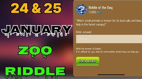 Zoo riddle of the day 24 & 25 January | Riddle of the day Zoo today | riddle of the day zoo | #zoo |