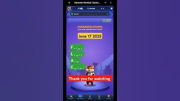 June 17-18 Daily Cipher Today Hamster Kombat #hamsterkombat #game #gaming #puzzle #puzzlegame #games