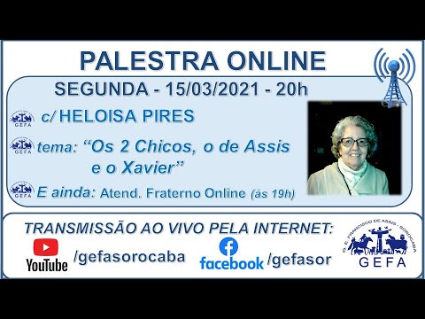 Assista: Palestra online - c/ HELOISA PIRES (15/03/2021)