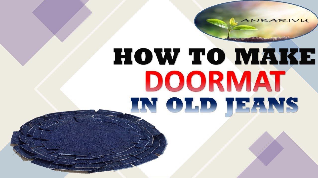 How to make Doormat in old Jeans Craft Anbarivu YouTube
