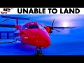 Unable to land twice due weather - Return to base - AIR GREENLAND Dash 8