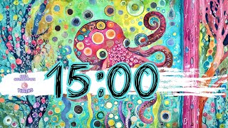 15 Minute [Classroom] Study Timer  | Relaxing color with Me Calm Focus Music
