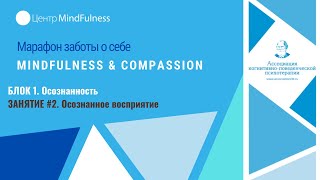 Марафон заботы о себе Mindfulness &amp; Compassion. Занятие #2. Осознанное восприятие