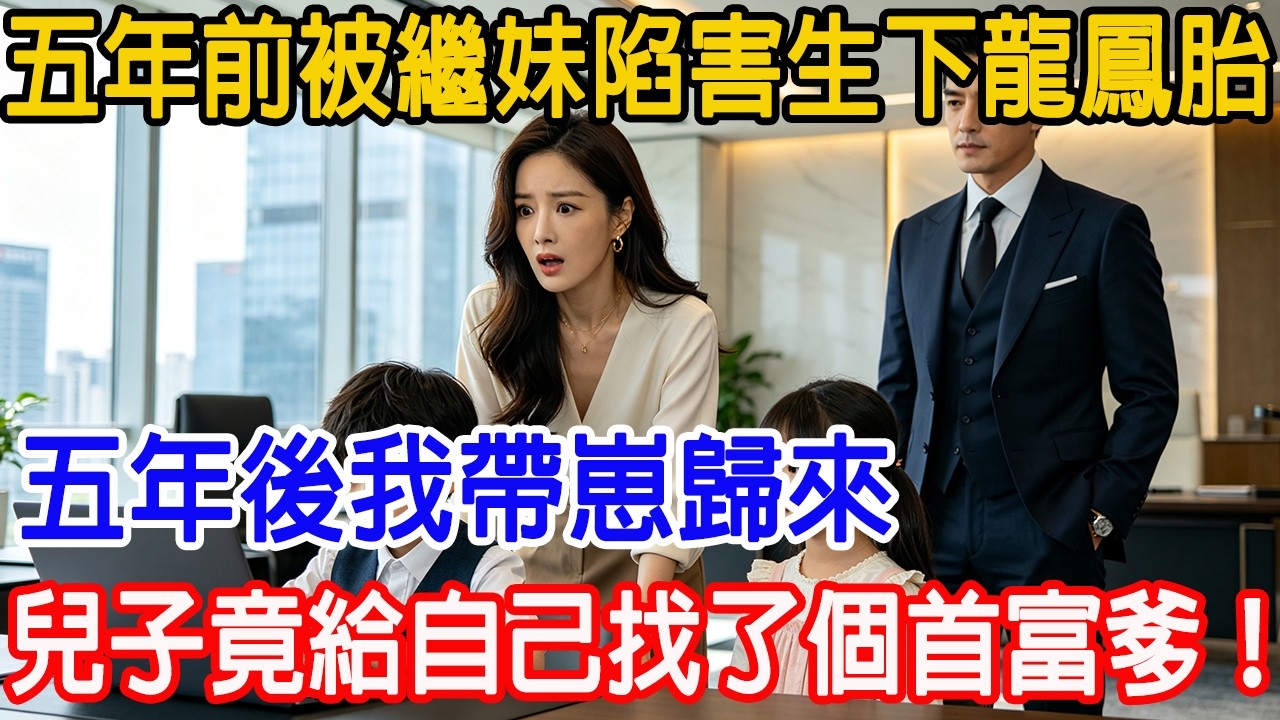 【一口氣看完】五年前被繼妹陷害生下一對龍鳳胎，五年後我帶崽歸來。誰知天才兒子黑進帝國集團系統，順手給自己找了個首富爹！