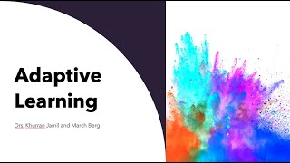 Adaptive Learning by Drs. Khurran Jamil and March Berg (Area9) in July 2021, with reference to PALS