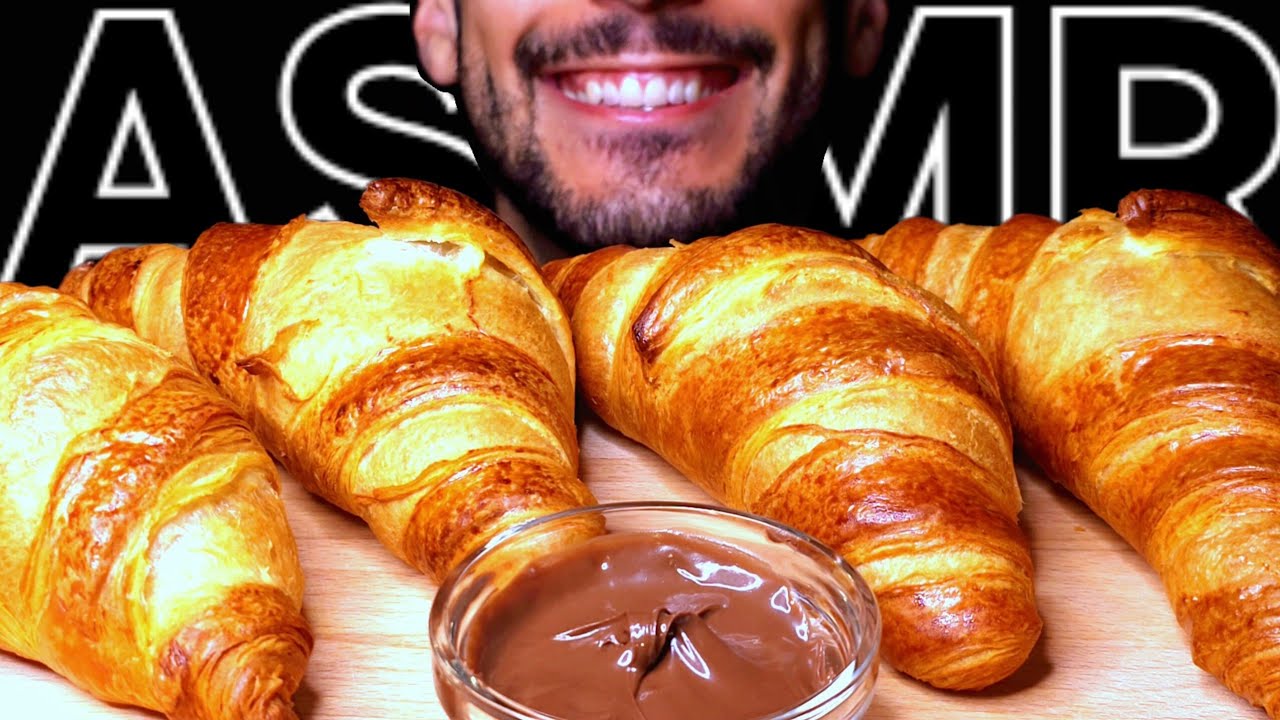 ASMR NUTELLA CROISSANTS (EATING SOUNDS) NO TALKING MUKBANG