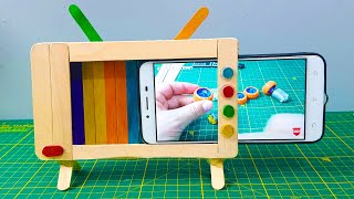 Ice cream Sticks with Retro TV How Makes - Nostalgic TV Telephone Stand Making screenshot 3