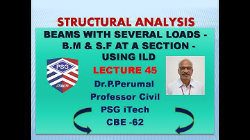 Lecture 45: Several Loads - B.M & S.F at a section - ILD by Dr.P.Perumal, PSG iTech, CBE