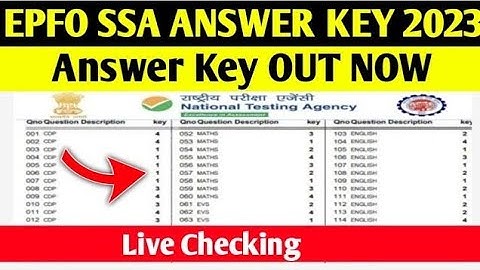 epfo ssa answer key 2023 | how to download epfo ssa answer key 2023